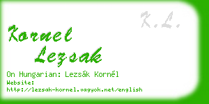 kornel lezsak business card
