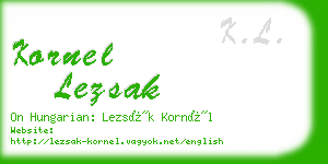 kornel lezsak business card